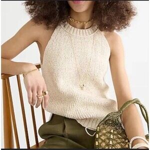 J. Crew High Neck Textured Pointelle Sweater Tank‎ Womens Size XS